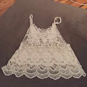 Sheer lace tank